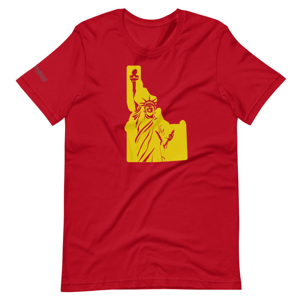 Lady Liberty Idaho Short-Sleeve Unisex T-Shirt - Proud Libertarian - Libertarian Party of Idaho