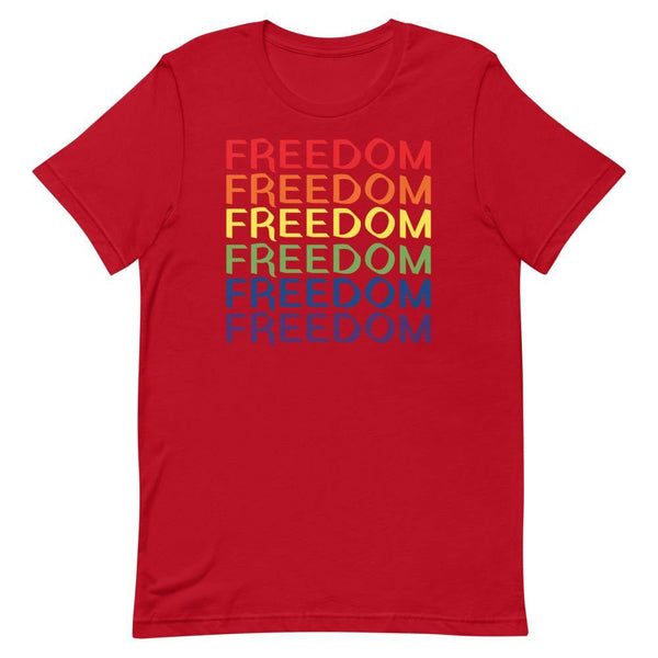 FREEDOM (LGBTQ PRIDE) Short-Sleeve Unisex T-Shirt - Proud Libertarian - Proud Libertarian