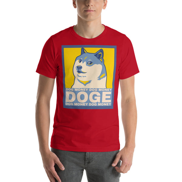 Dog Money Doge Cryptocurrency Short-Sleeve Unisex T-Shirt - Proud Libertarian - Proud Libertarian