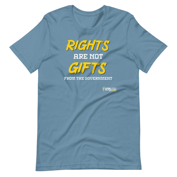 Rights are not Gifts from the Government LP-IN Short-Sleeve Unisex T-Shirt - Proud Libertarian - Libertarian Party of Indiana