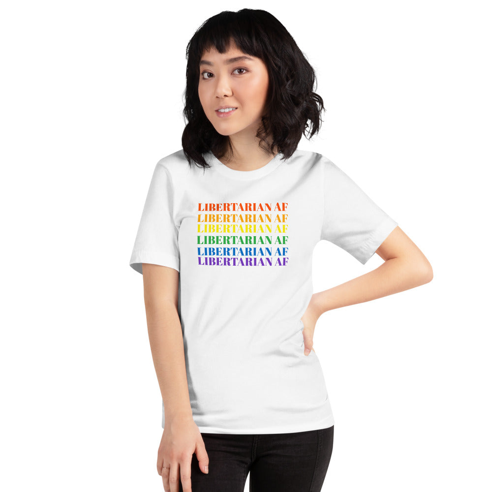 Libertarian AF (LGBTQ) Short-Sleeve Unisex T-Shirt - Proud Libertarian - Proud Libertarian