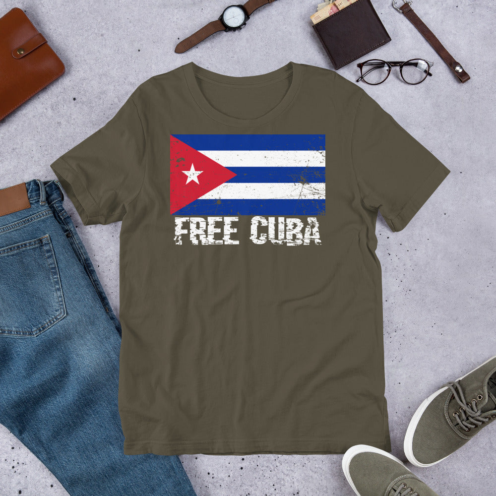 FREE CUBA Flag Short-Sleeve Unisex T-Shirt - Proud Libertarian - Libertarian Frontier