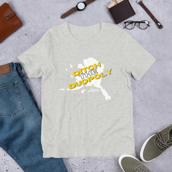 Ditch the Duopoly - Alaska LP Short-Sleeve Unisex T-Shirt - Proud Libertarian - Alaska Libertarian Party