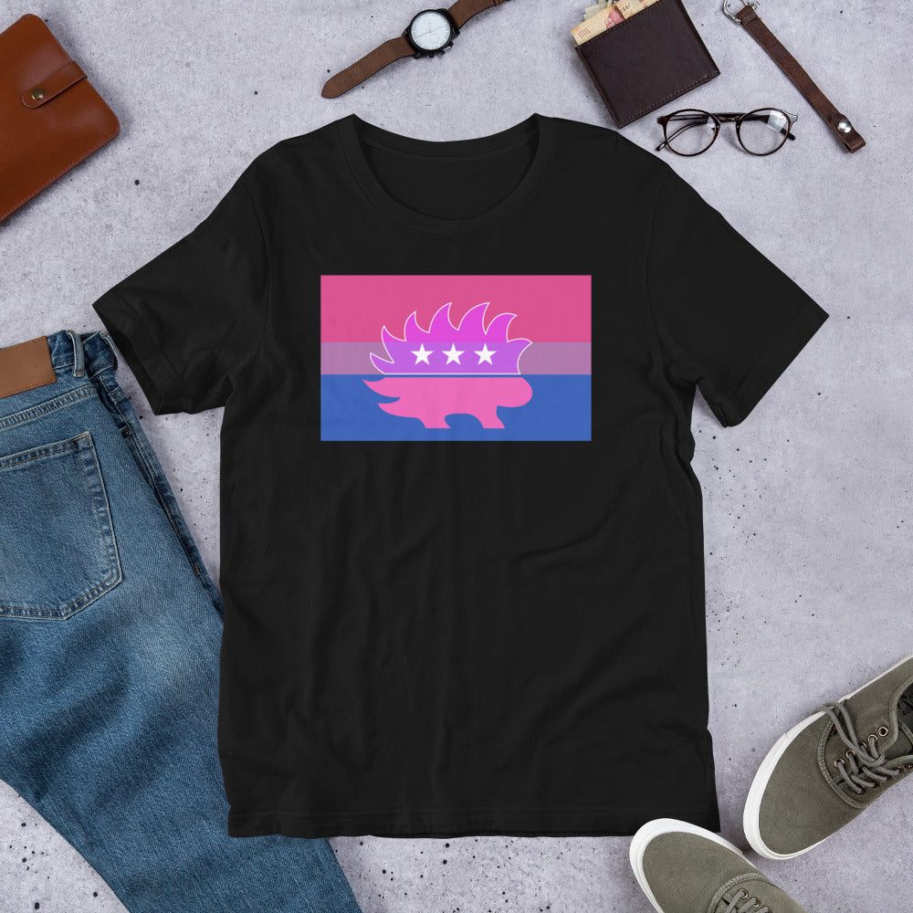 Libertarian Porcupine - LGBTQ - Bisexual Unisex t-shirt - Proud Libertarian - Logik Reks