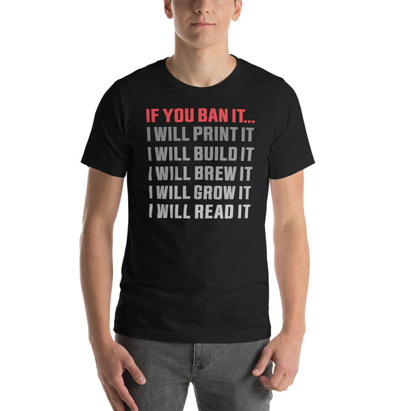 If you Ban it (LPTN Logo) Short-sleeve unisex t-shirt - Proud Libertarian - Libertarian Party of Tennessee