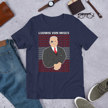 Ludwig von Mises - Austrian Economics Machine Short-Sleeve Unisex T-Shirt - Proud Libertarian - Hunter Wynn Designs