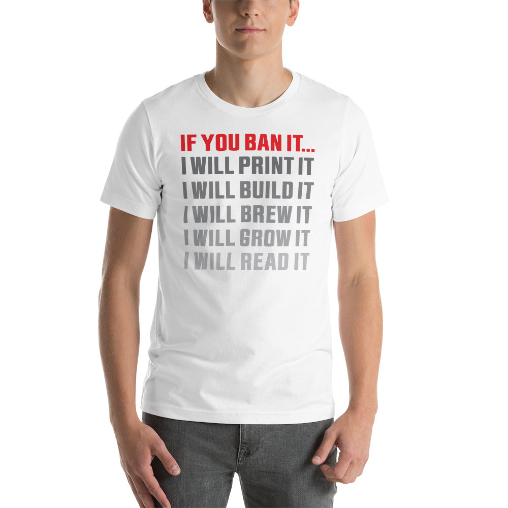 If you Ban it (LPTN Logo) Short-sleeve unisex t-shirt - Proud Libertarian - Libertarian Party of Tennessee