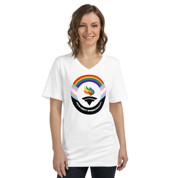 Outright Libertarians Logo Unisex Short Sleeve V-Neck T-Shirt - Proud Libertarian - Outright Libertarians