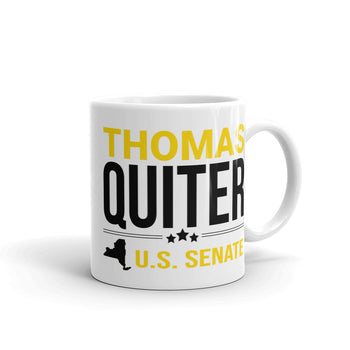 Quiter for US Senate White glossy mug - Proud Libertarian - Thomas Quiter Campaign