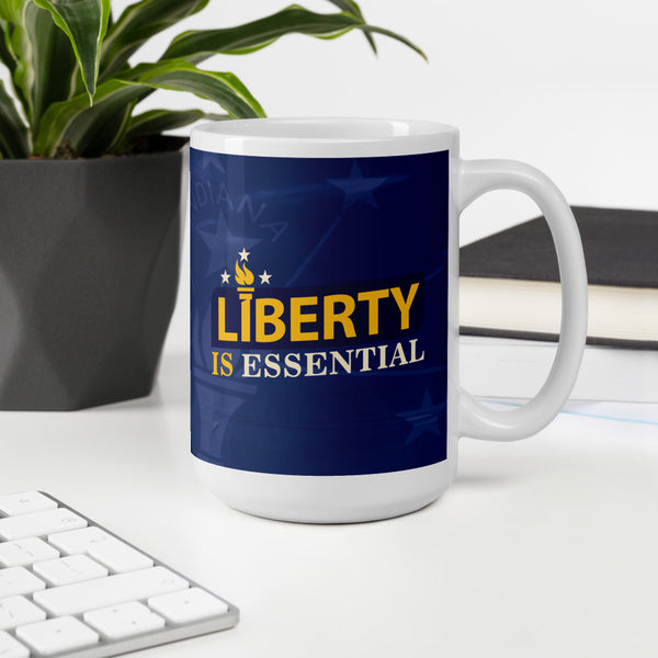 Liberty is Essential White glossy mug - Proud Libertarian - Liberty is Essential