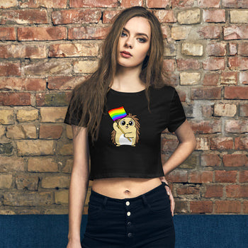 LGBTQ Cartoon Porcupine Women’s Crop Tee - Proud Libertarian - Cartoons of Liberty