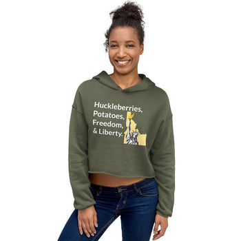 Huckleberries and Potatoes Crop Hoodie - Proud Libertarian - Libertarian Party of Idaho