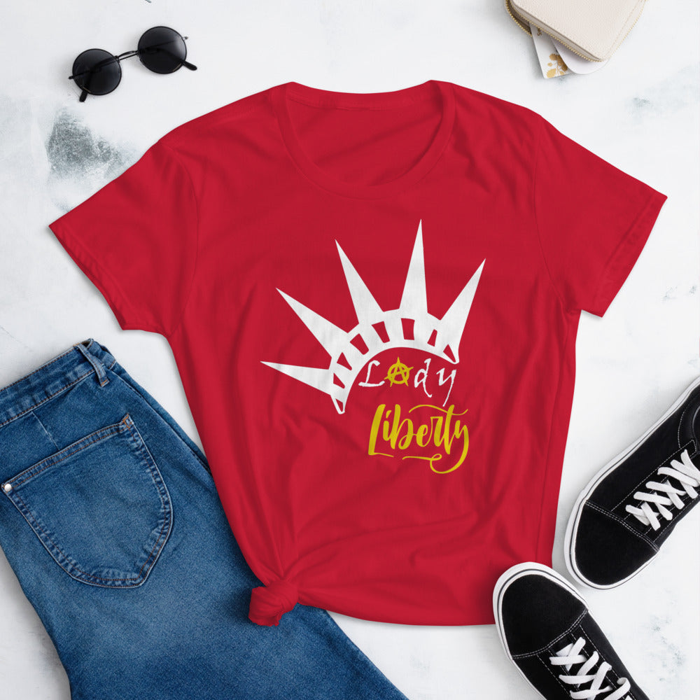 Lady Liberty Women's short sleeve t-shirt - Proud Libertarian - Rachael Revolution