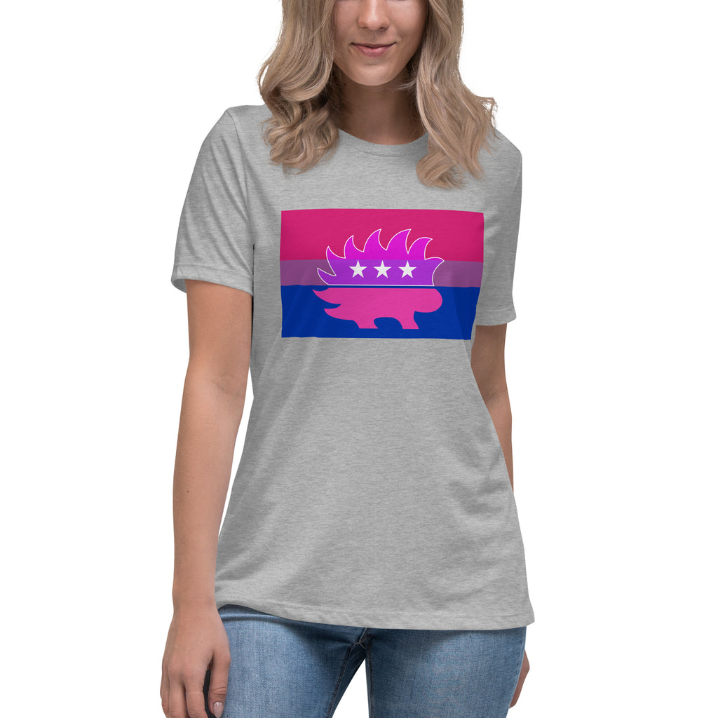 Libertarian Porcupine - LGBTQ - Bisexual Women's Relaxed T-Shirt - Proud Libertarian - Logik Reks