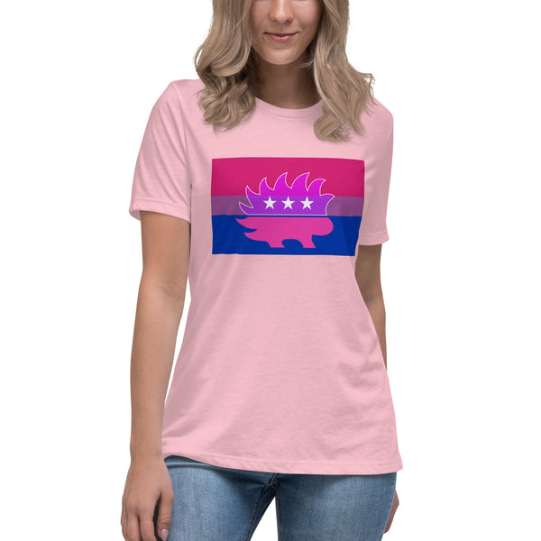 Libertarian Porcupine - LGBTQ - Bisexual Women's Relaxed T-Shirt - Proud Libertarian - Logik Reks