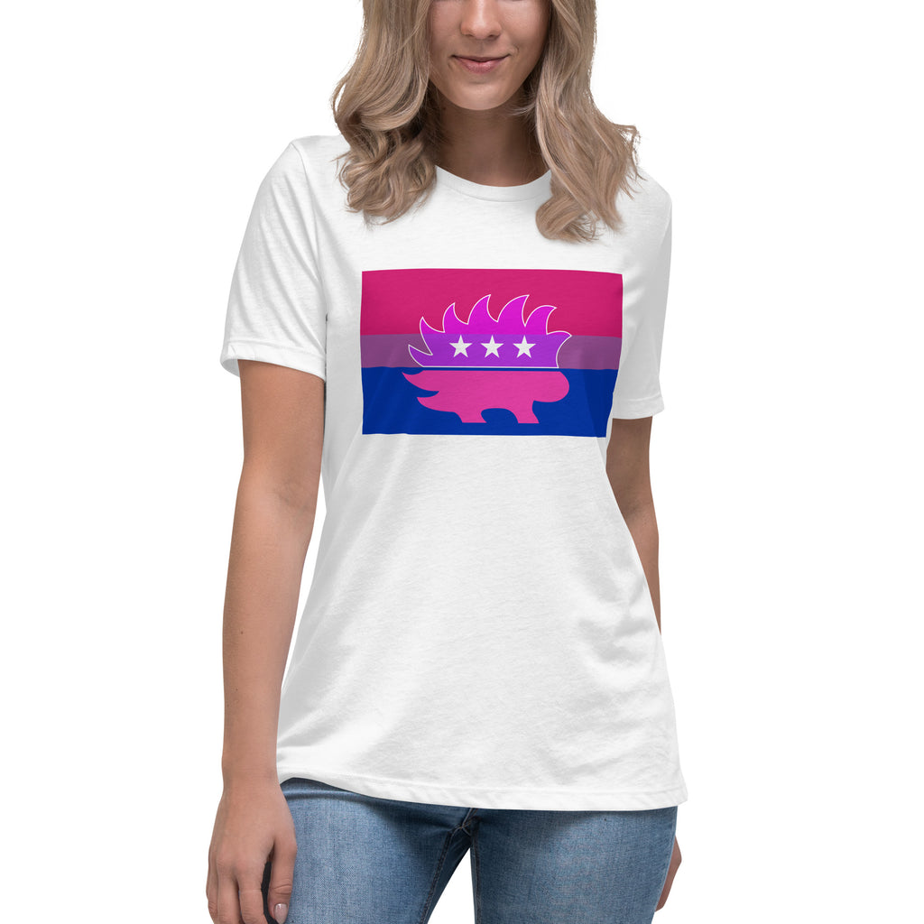 Libertarian Porcupine - LGBTQ - Bisexual Women's Relaxed T-Shirt - Proud Libertarian - Logik Reks