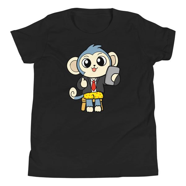 Liberty at Home (schooling) Cartoon Monkey Youth Short Sleeve T-Shirt - Proud Libertarian - Cartoons of Liberty